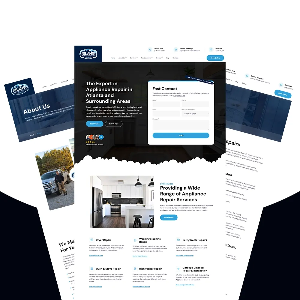 custom website design example for a service business
